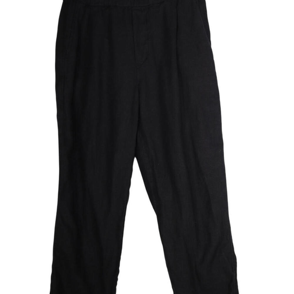 Velvet by Graham & Spencer Women's Small Black Linen Pants Relaxed Fit Pull On